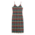 Ethnic African Inspired Pattern Print Jersey Midi Cami Dress