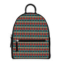 Ethnic African Inspired Pattern Print Leather Backpack