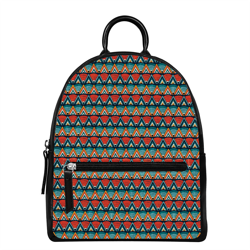 Ethnic African Inspired Pattern Print Leather Backpack
