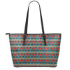 Ethnic African Inspired Pattern Print Leather Tote Bag