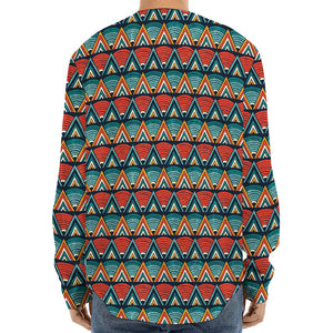 Ethnic African Inspired Pattern Print Long Sleeve Baseball Jersey