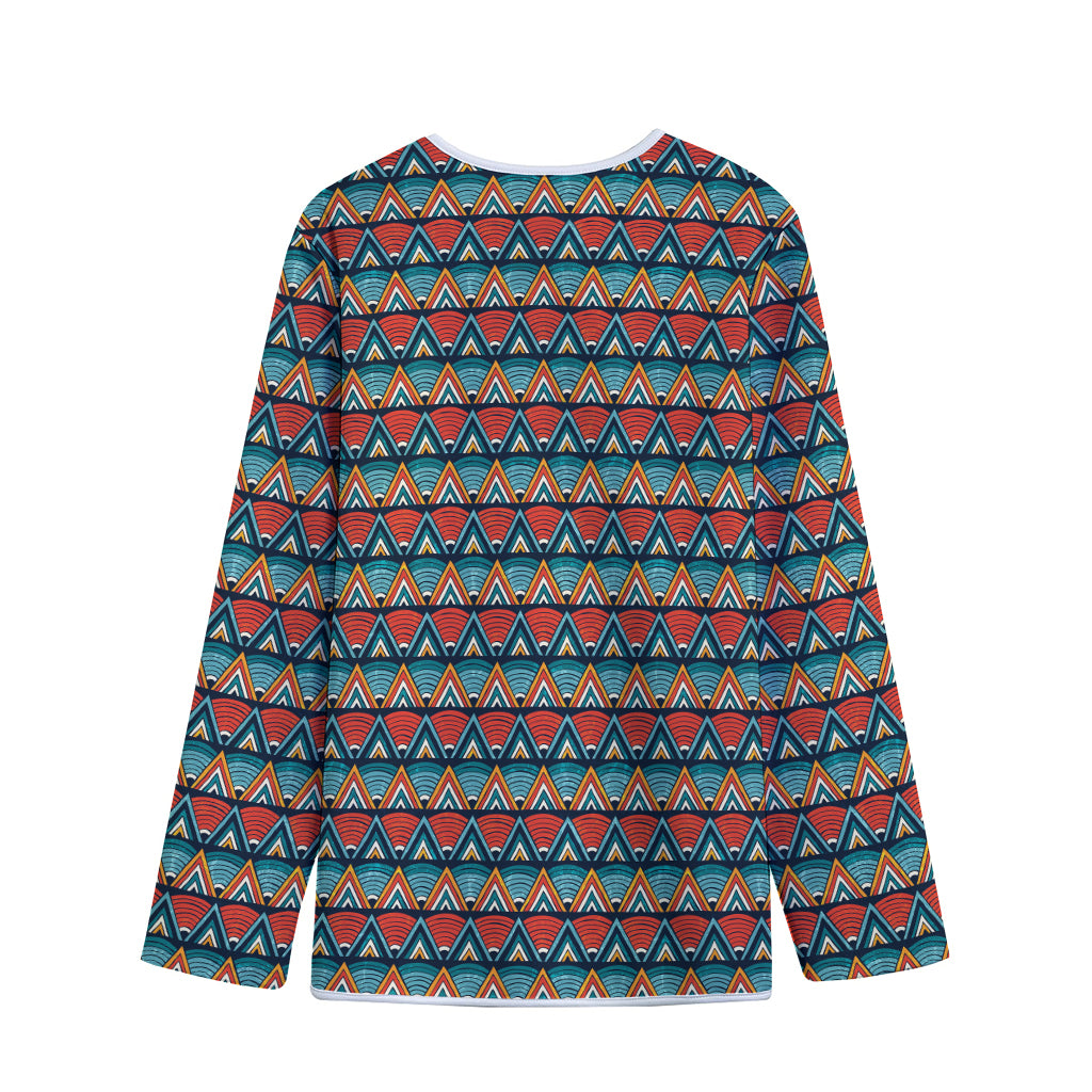 Ethnic African Inspired Pattern Print Long Sleeve Short Coat