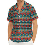 Ethnic African Inspired Pattern Print Men's Deep V-Neck Shirt
