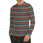 Ethnic African Inspired Pattern Print Men's Long Sleeve Rash Guard