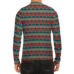 Ethnic African Inspired Pattern Print Men's Long Sleeve Rash Guard