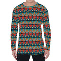 Ethnic African Inspired Pattern Print Men's Long Sleeve T-Shirt