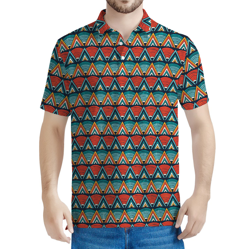 Ethnic African Inspired Pattern Print Men's Polo Shirt