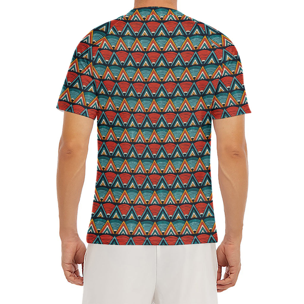 Ethnic African Inspired Pattern Print Men's Short Sleeve Rash Guard