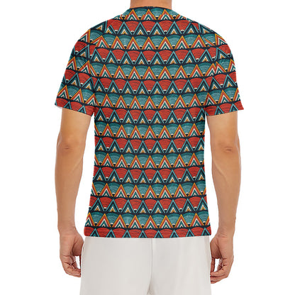 Ethnic African Inspired Pattern Print Men's Short Sleeve Rash Guard