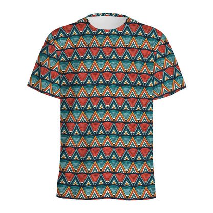 Ethnic African Inspired Pattern Print Men's Sports T-Shirt