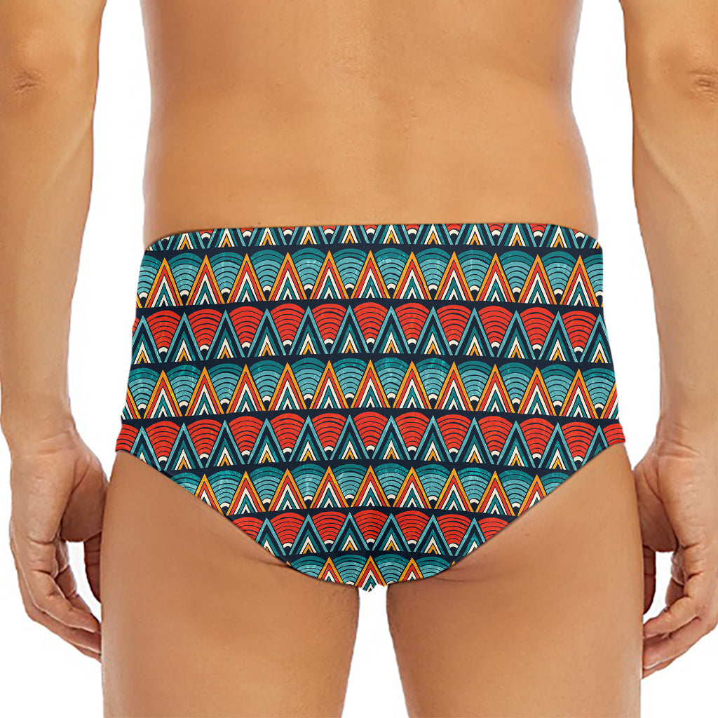 Ethnic African Inspired Pattern Print Men's Triangle Swim Briefs