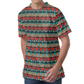 Ethnic African Inspired Pattern Print Men's Velvet T-Shirt