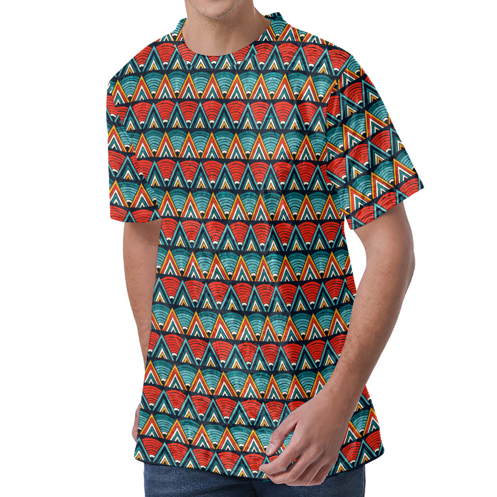 Ethnic African Inspired Pattern Print Men's Velvet T-Shirt