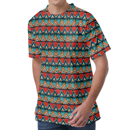 Ethnic African Inspired Pattern Print Men's Velvet T-Shirt