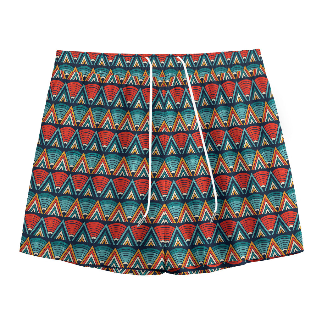 Ethnic African Inspired Pattern Print Mesh Shorts