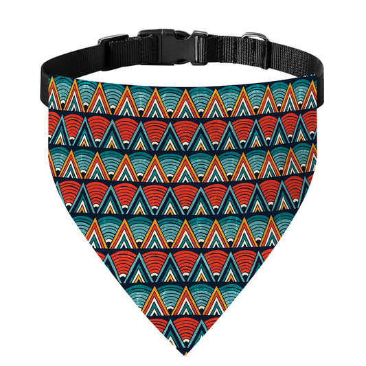 Ethnic African Inspired Pattern Print Over The Collar Dog Bandana