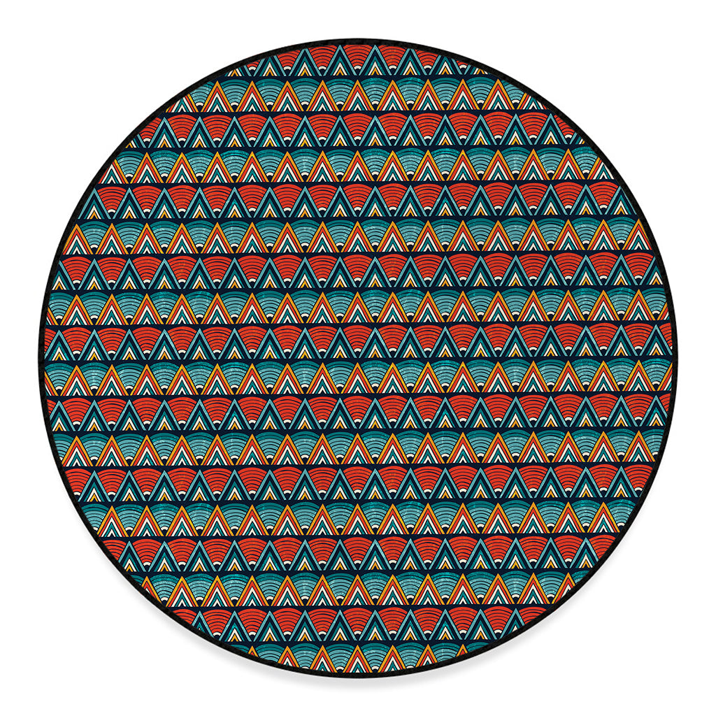 Ethnic African Inspired Pattern Print Round Floor Mat