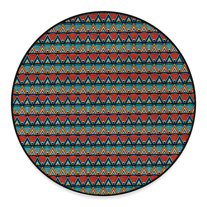 Ethnic African Inspired Pattern Print Round Floor Mat
