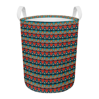 Ethnic African Inspired Pattern Print Round Laundry Basket