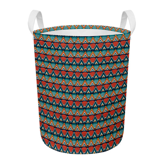 Ethnic African Inspired Pattern Print Round Laundry Basket