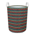 Ethnic African Inspired Pattern Print Round Laundry Basket