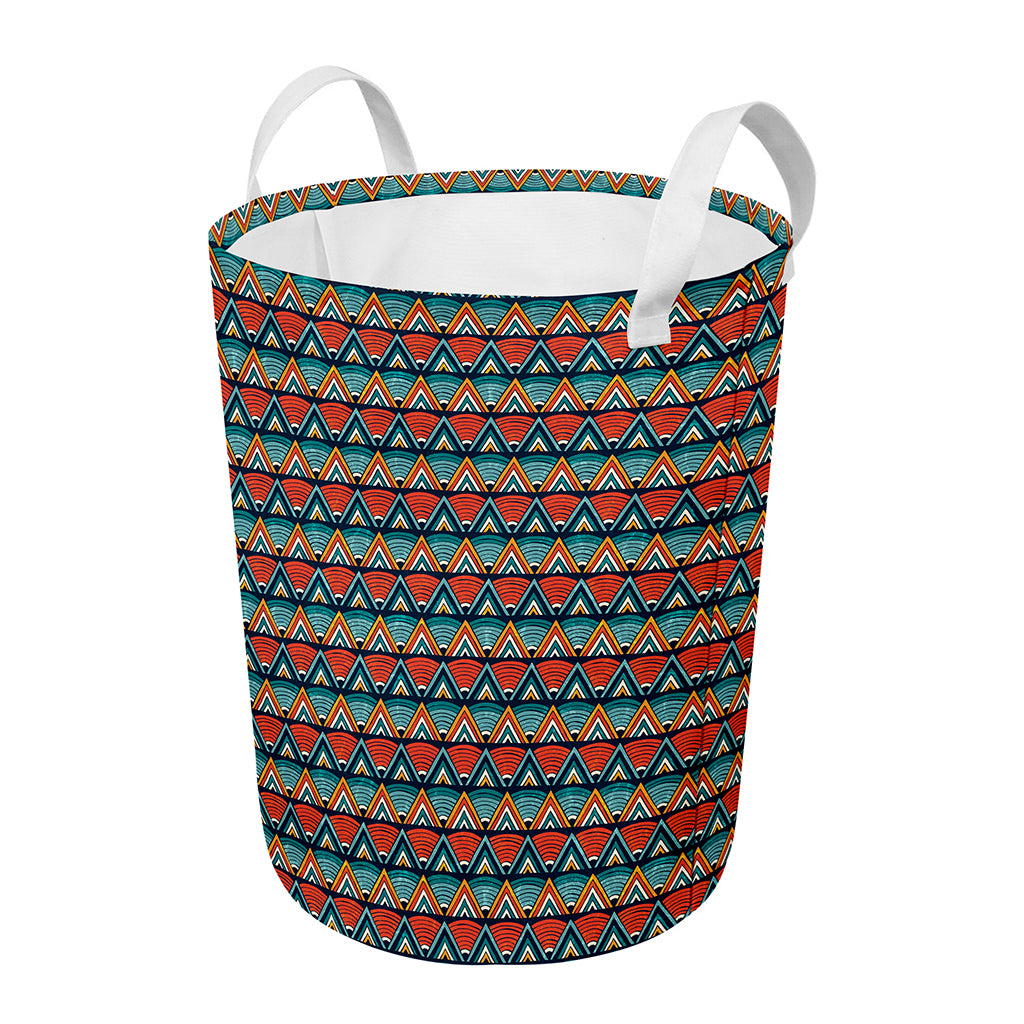 Ethnic African Inspired Pattern Print Round Laundry Basket