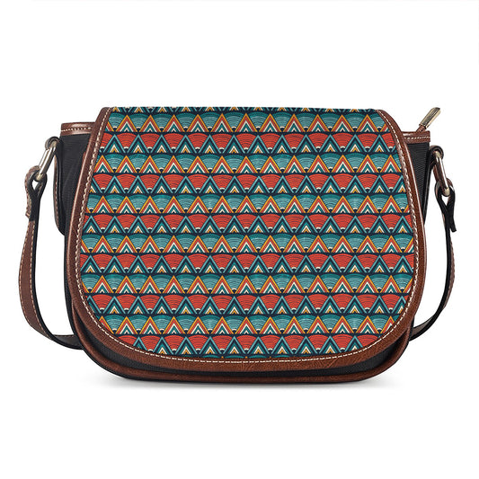 Ethnic African Inspired Pattern Print Saddle Bag
