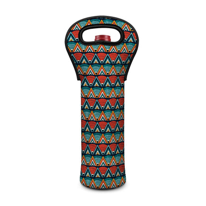 Ethnic African Inspired Pattern Print Single Neoprene Wine Tote