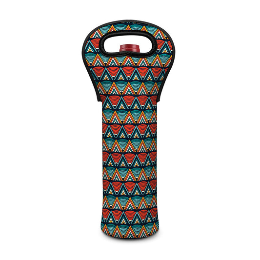 Ethnic African Inspired Pattern Print Single Neoprene Wine Tote