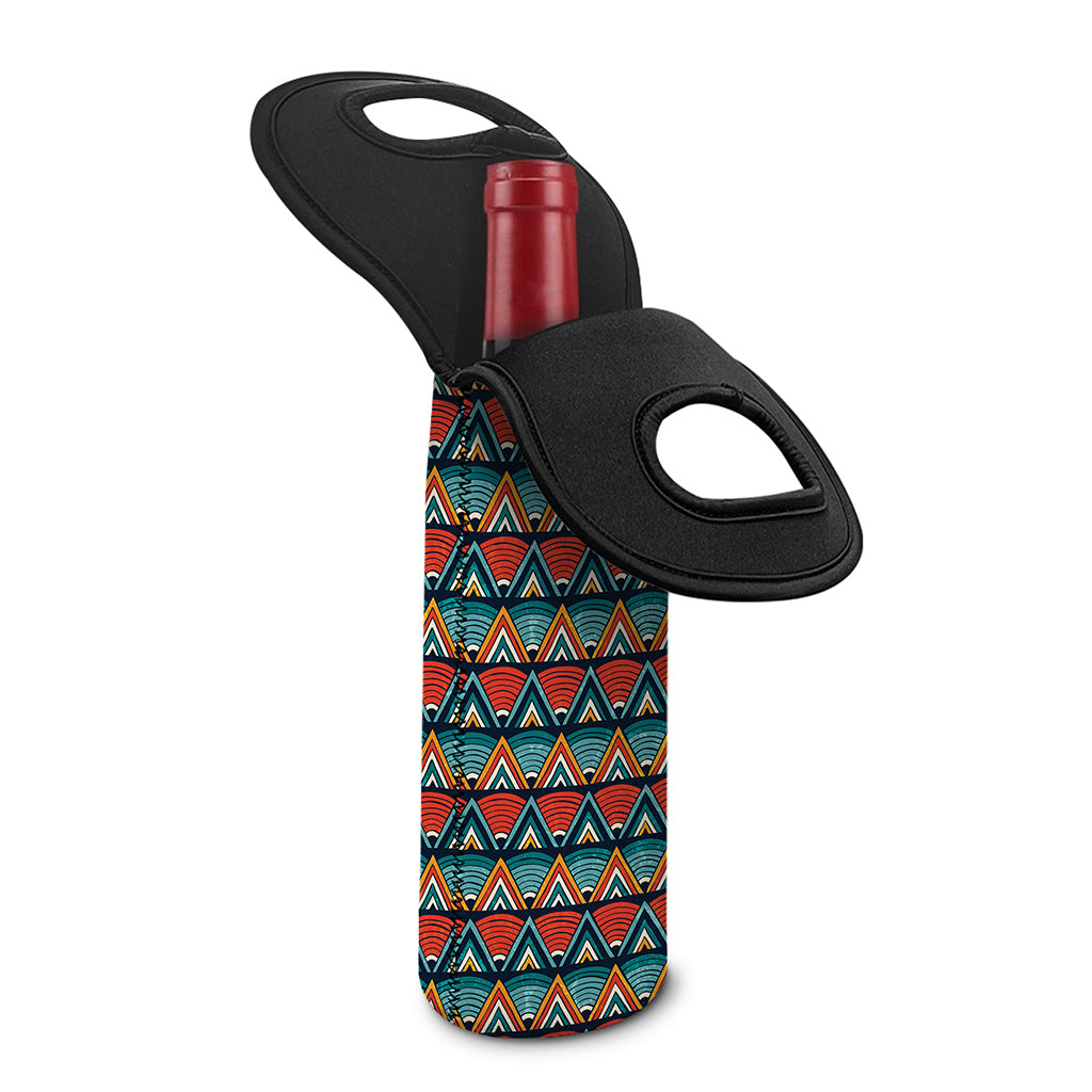 Ethnic African Inspired Pattern Print Single Neoprene Wine Tote