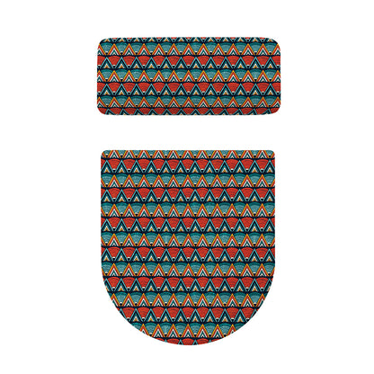 Ethnic African Inspired Pattern Print Toilet Lid And Tank Cover Set