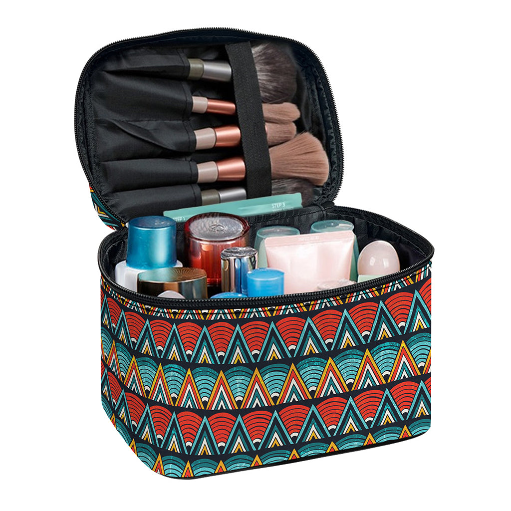 Ethnic African Inspired Pattern Print Travel Makeup Bag