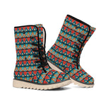 Ethnic African Inspired Pattern Print Winter Boots