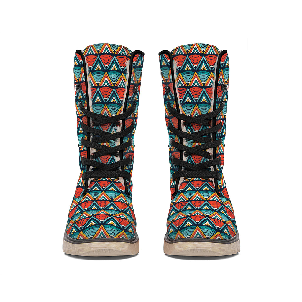 Ethnic African Inspired Pattern Print Winter Boots