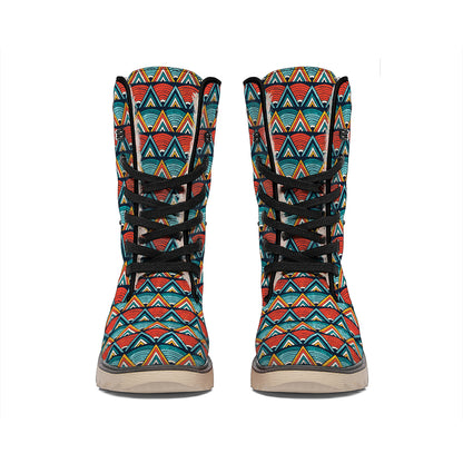 Ethnic African Inspired Pattern Print Winter Boots
