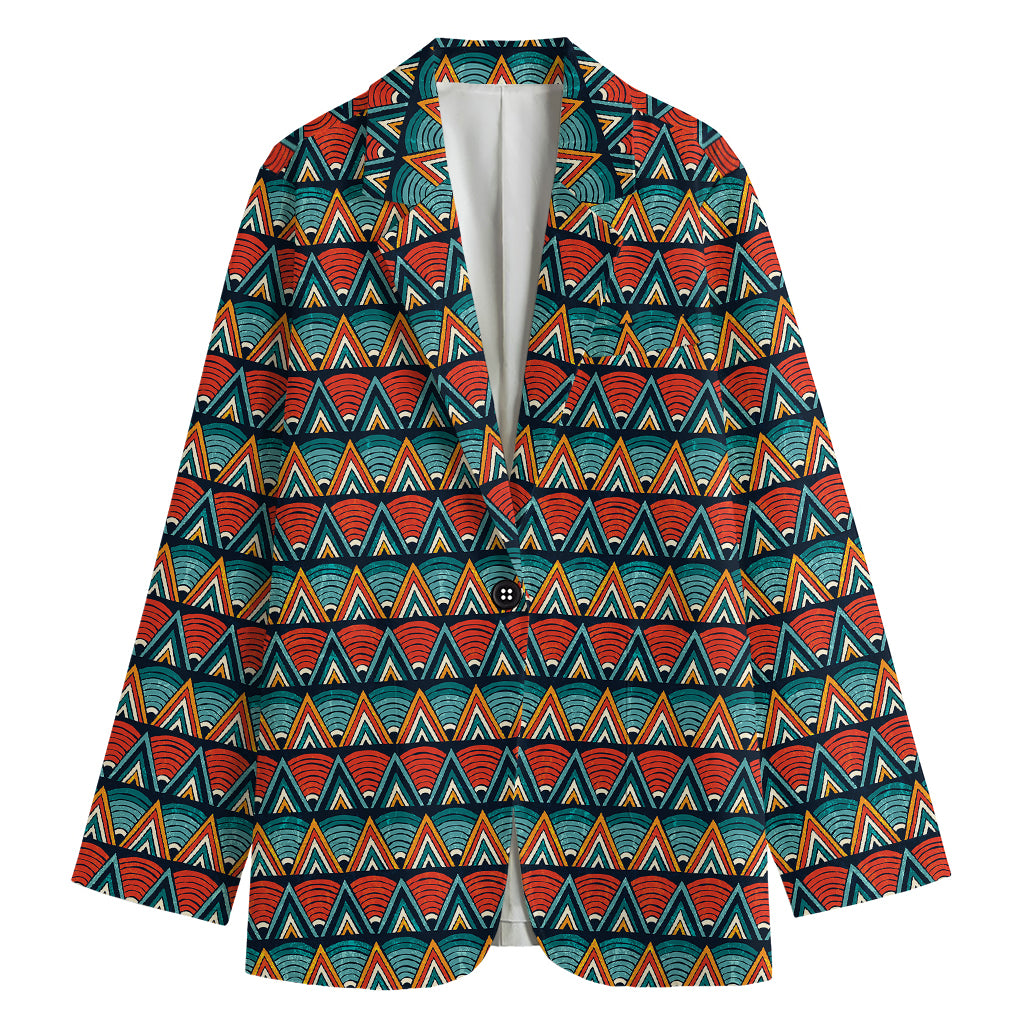 Ethnic African Inspired Pattern Print Women's Cotton Blazer