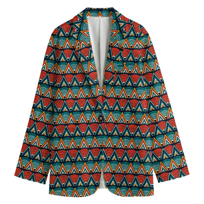 Ethnic African Inspired Pattern Print Women's Cotton Blazer