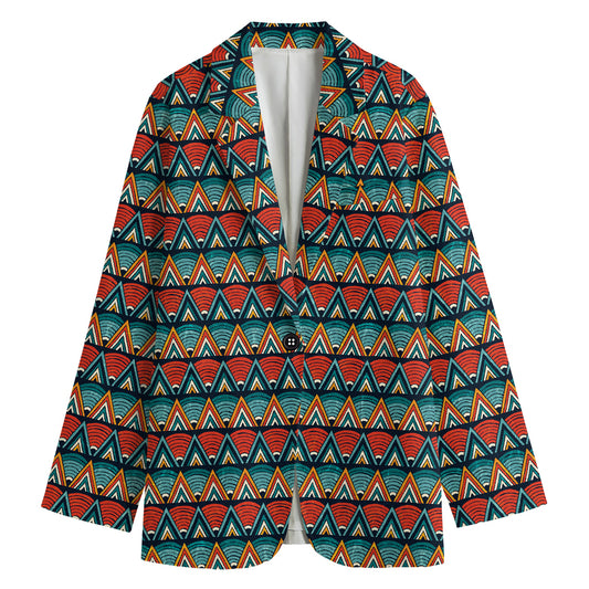 Ethnic African Inspired Pattern Print Women's Cotton Blazer