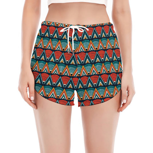 Ethnic African Inspired Pattern Print Women's Split Running Shorts