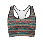 Ethnic African Inspired Pattern Print Women's Sports Bra