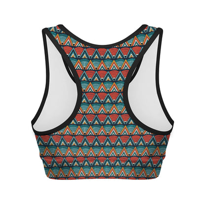 Ethnic African Inspired Pattern Print Women's Sports Bra