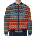 Ethnic African Inspired Pattern Print Zip Sleeve Bomber Jacket