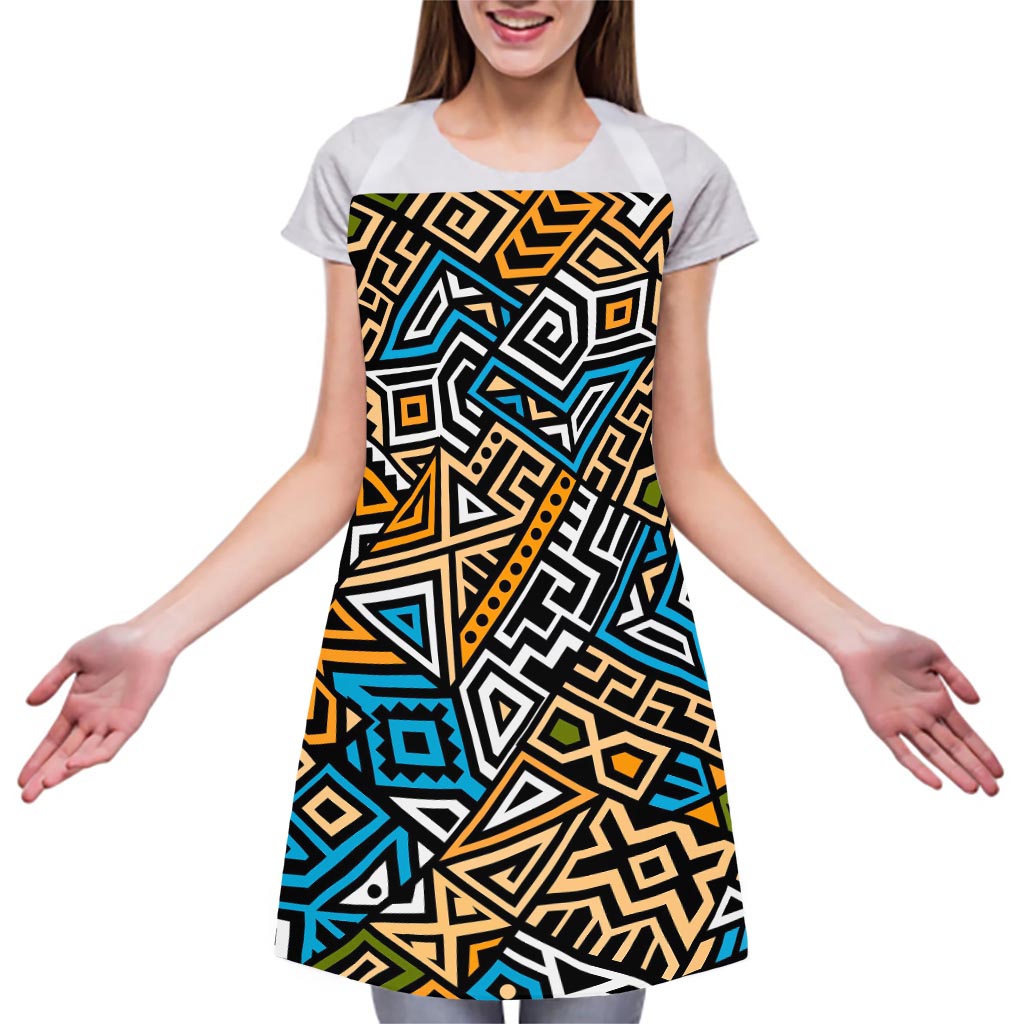 Ethnic Aztec Geometric Pattern Print Adjustable Apron