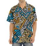 Ethnic Aztec Geometric Pattern Print Aloha Shirt