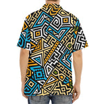 Ethnic Aztec Geometric Pattern Print Aloha Shirt