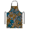 Ethnic Aztec Geometric Pattern Print Bib Apron With Pocket