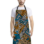 Ethnic Aztec Geometric Pattern Print Bib Apron With Pocket