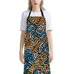 Ethnic Aztec Geometric Pattern Print Bib Apron With Pocket
