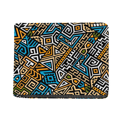 Ethnic Aztec Geometric Pattern Print Bifold Wallet