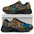 Ethnic Aztec Geometric Pattern Print Black Chunky Shoes